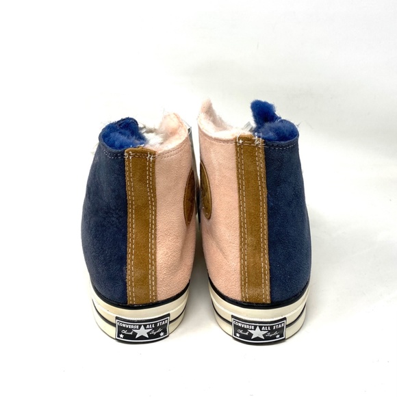 Converse Chuck 70 Shoes High Top Suede Fur Navy Pink Men’s Size Sneakers 166319C - Picture 6 of 10